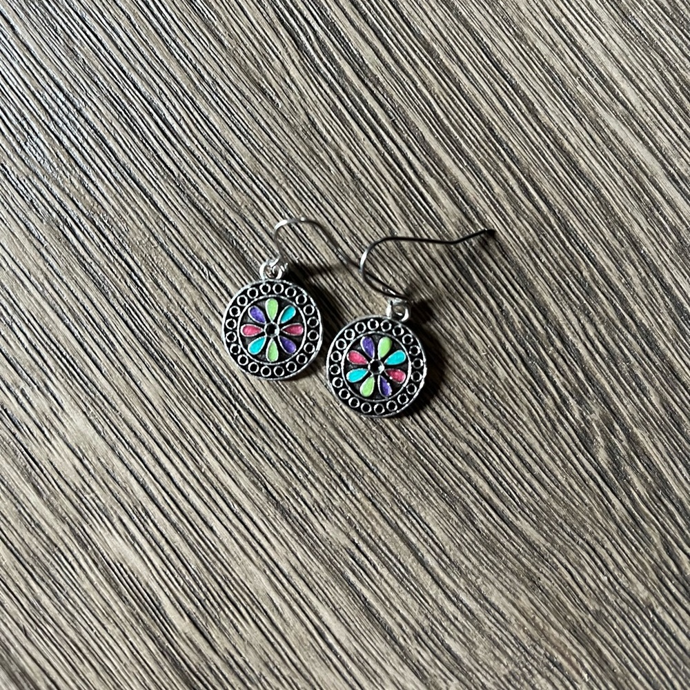 Small Dangle Metal Flower Earrings